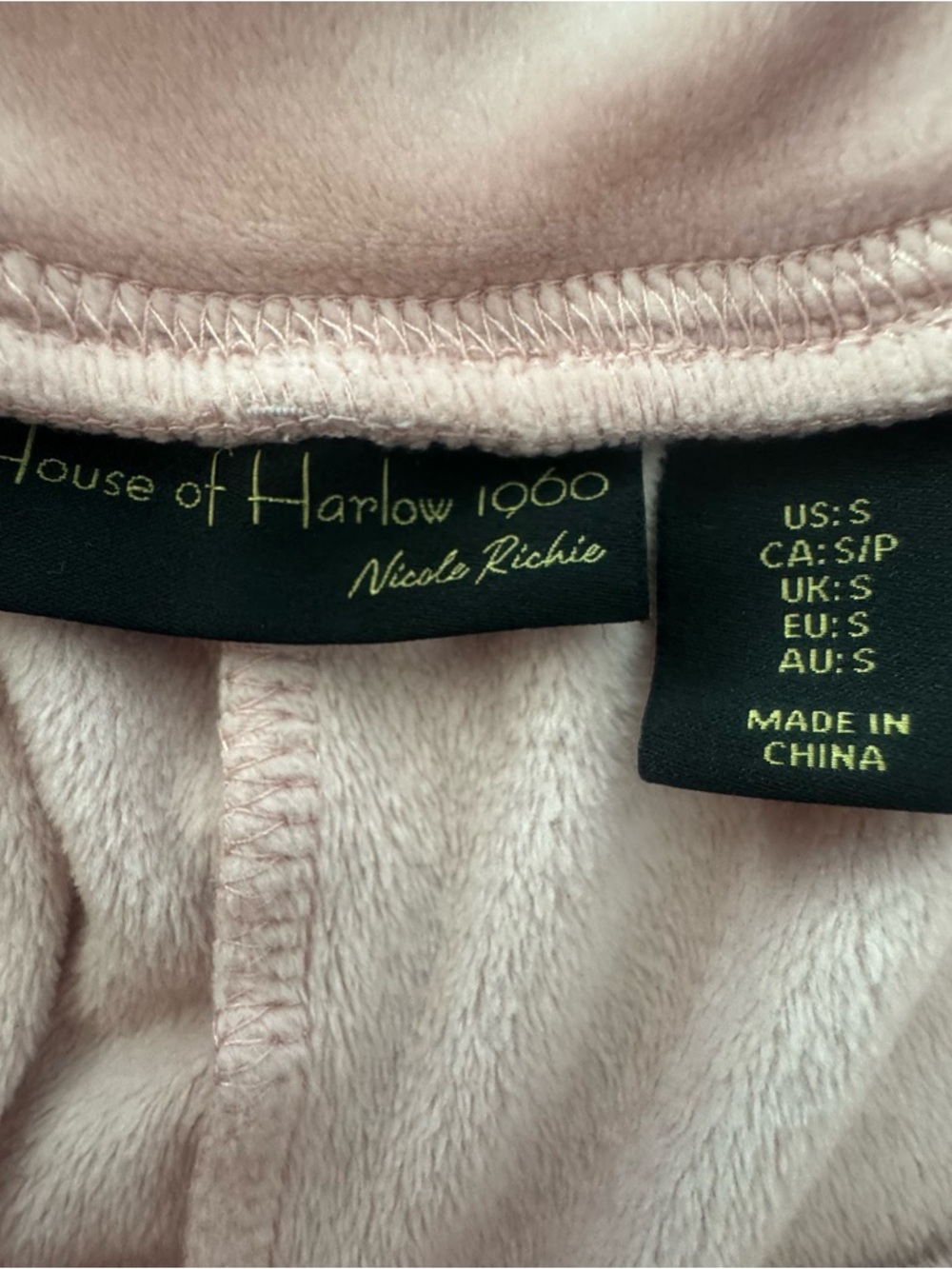 House of Harlow 1960 Nicole Richie Pink Velour Jogger Pants Womens Small Lounge - Picture 4 of 6